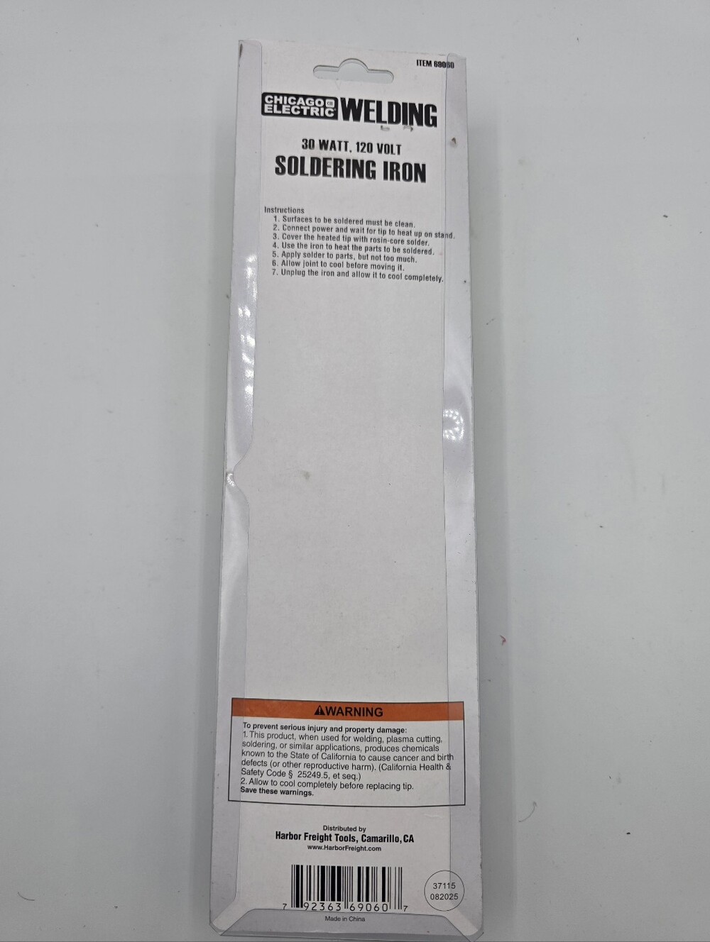 CHICAGO ELECTRIC Welding SOLDERING IRON 30 WATT 120 VOLT NEW SEALED Repair Fix - Picture 2 of 3